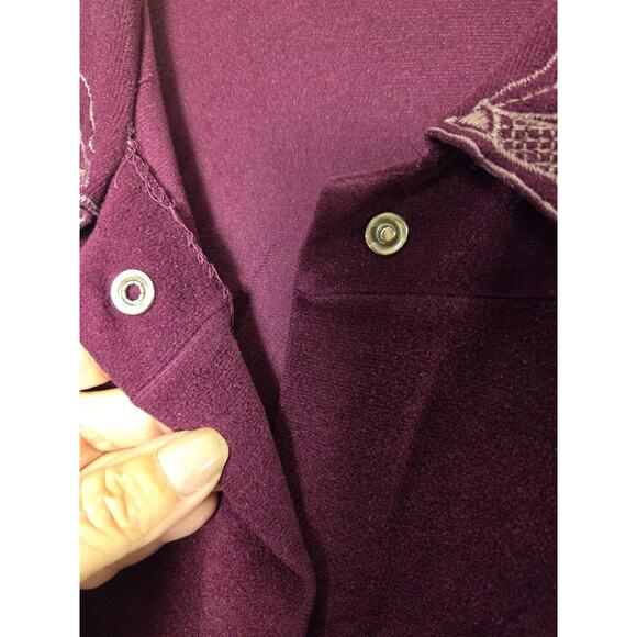 Vtg Vanity Fair S Purple Velvet Velour Robe Housecoat Lightweight Snap Pockets - Picture 6 of 11